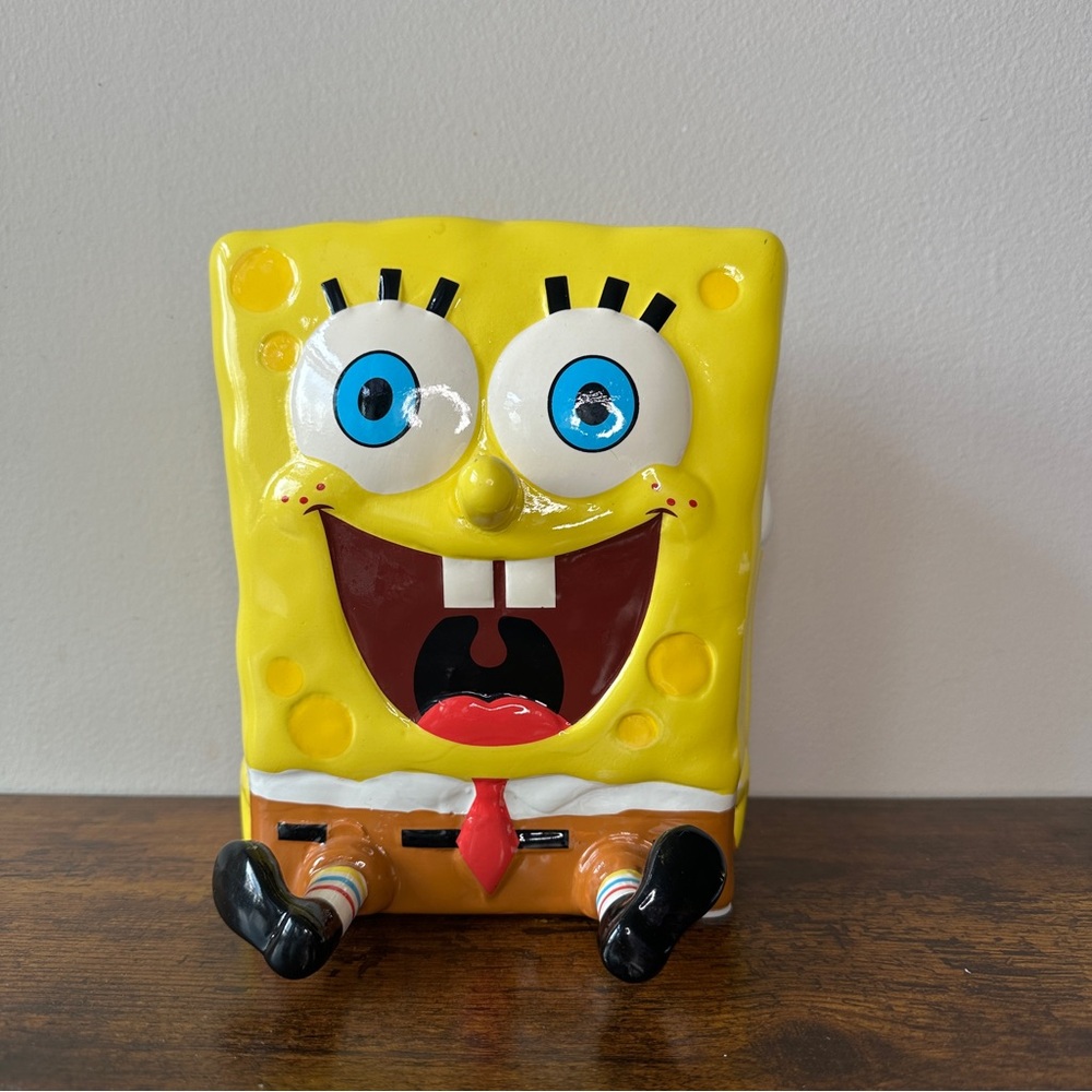 SpongeBob SquarePants Ceramic Coin Bank Piggy Bank Nickelodeon Viacom 2015 7"